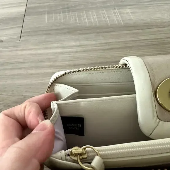 Vintage Coach Continental Zip Around Leather Wallet Almond and Beige - Picture 9 of 16